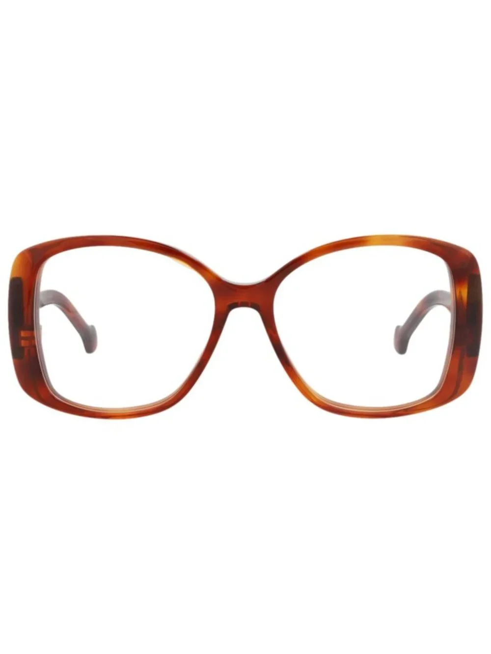 New Gucci Women's Eyeglasses Round Oval Acetate Frame Havana Havana Transparent